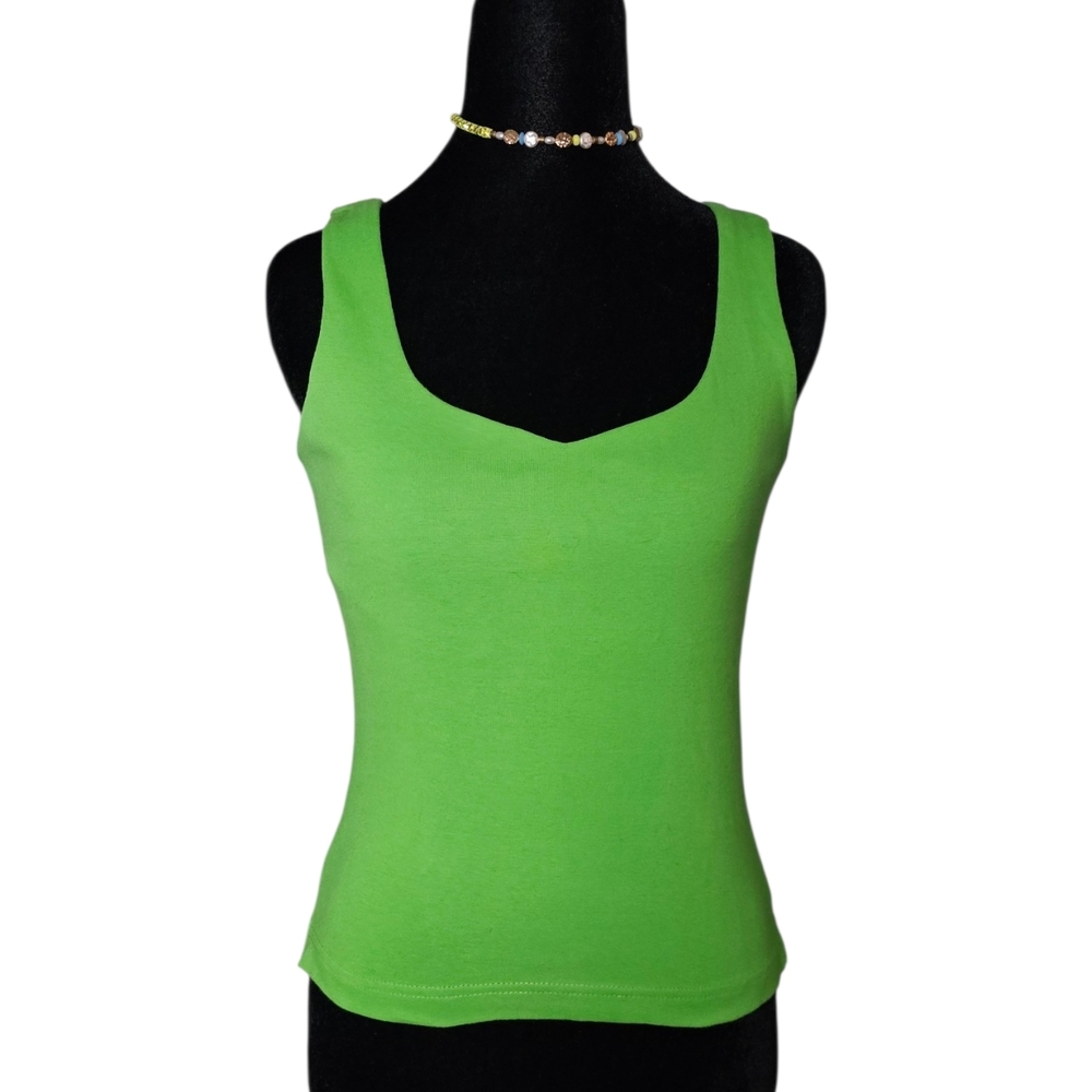 Vintage 90s Y2K Lime Green Tank Top - Size PP